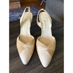 Vintage Jarolini Leather Patchwork Slingback Heels Sz. 10
